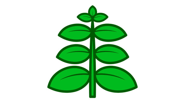 Green plant sprout icon with symmetrical leaves representing growth and nature