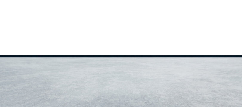 3d rendering empty concrete floor with transparent background rendering