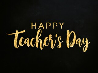 Obraz premium Happy teacher's day cursive neon text on dark background