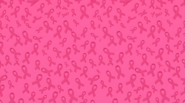A seamless pattern background featuring many small icons for breast cancer awareness month pink ribbon design elements perfect for medical charity events and health campaigns