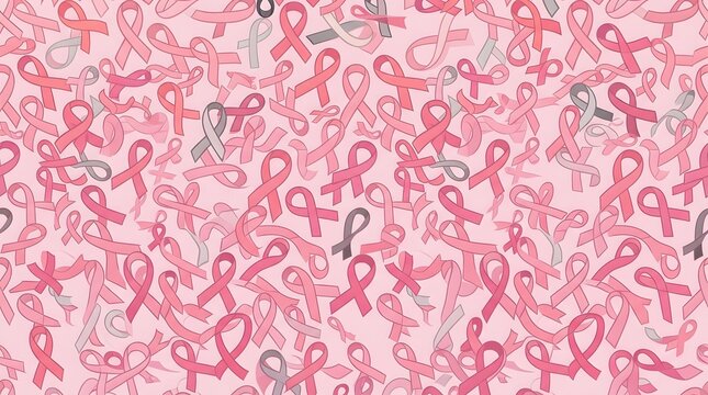 A beautiful background pattern featuring many pink ribbon symbols used for breast cancer awareness month pink ribbon campaigns to support survivors and promote medical research