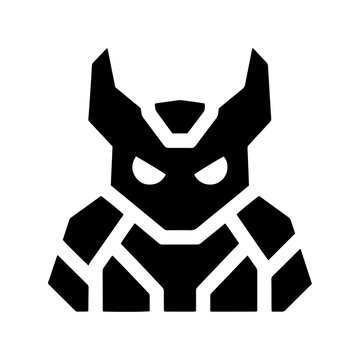 Futuristic robot warrior helmet mask tactical cyber graphic icon with sci fi tactical silhouette futuristic character
