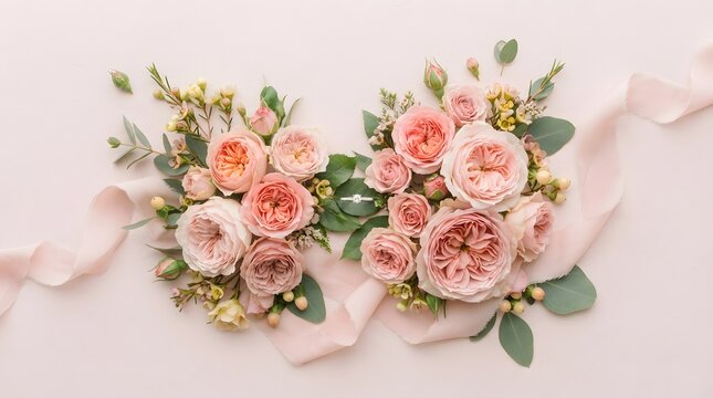 Beautiful floral arrangement shaped like a bra with a pink ribbon for breast cancer awareness month pink ribbon campaign to support survivors and promote health
