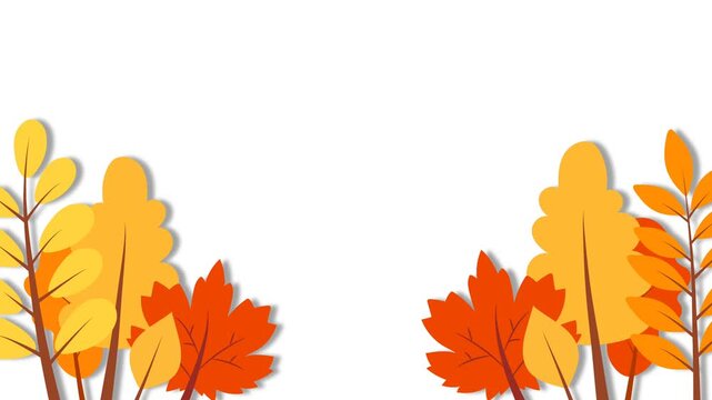 Minimalist Autumn Trees and Fall Foliage Background for Equinox Celebration.