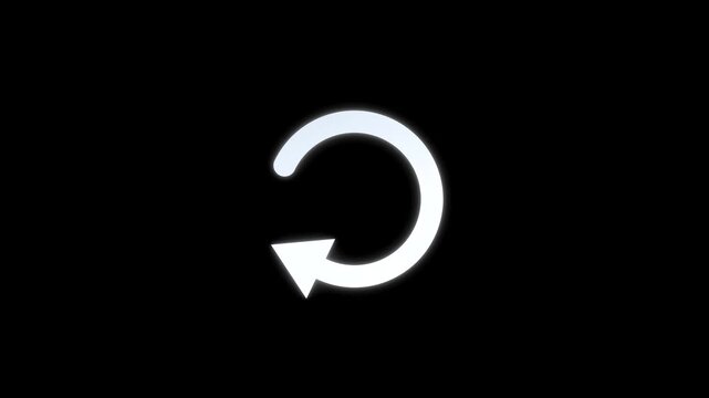 Glowing circular loading spinner animation, digital progress indicator for ui ux seamless loopable tech on black background