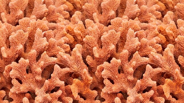 Macro Texture of Orange Coral Reef Pattern