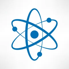 Atom blue icon vector. Logotype. Symbol  © Anton Belo