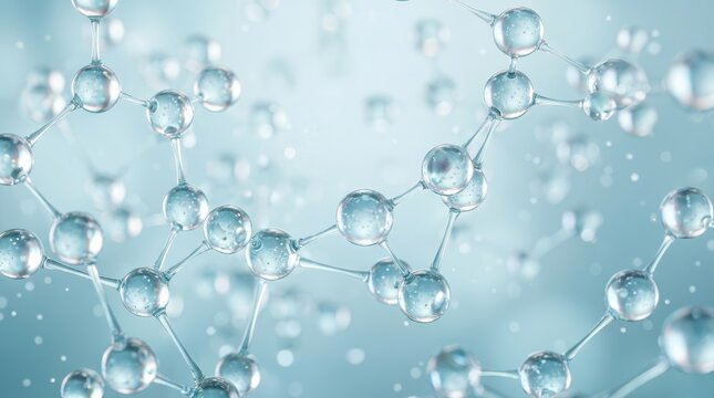 Abstract representation of molecular connections and bioactive ingredients for skincare technology.