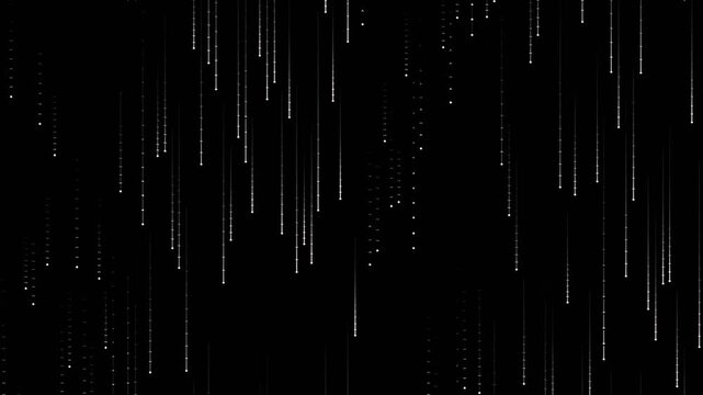Abstract vertical digital lines falling on black background