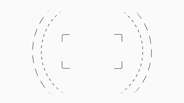 Minimalist camera viewfinder overlay with animated focus reticle