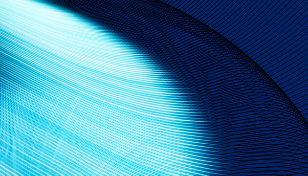 Abstract technology design with blue glowing light streaks and digital
