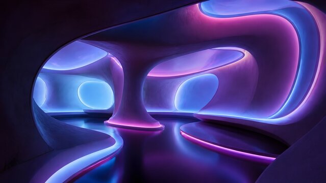 Abstract glowing colorful digital particle network stylishly illuminated