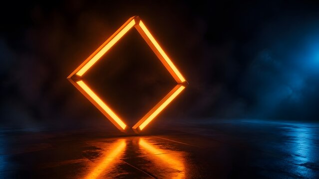 Abstract glowing geometric shapes and structures stylishly showcased