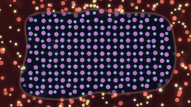 Ionic solid melting into free flowing glowing ions seamless loop