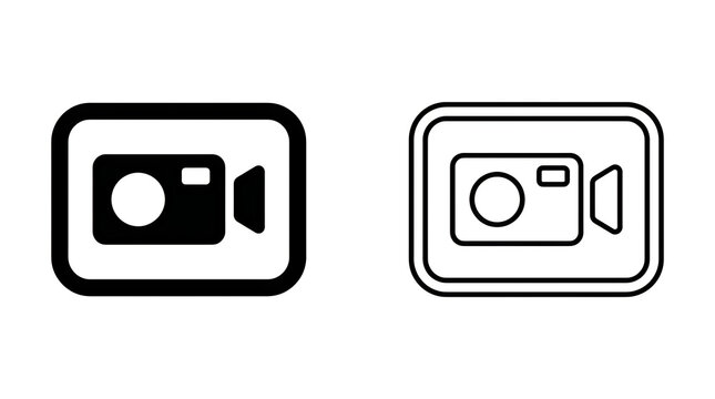 Minimal camera and video recorder icons