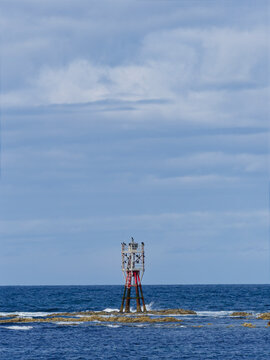 Cairnbulg Point Navigation Beacon in Fraserburgh Bay marking the Rocky outcrops to the south of the Town as a warning to Mariners.