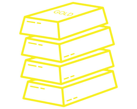  Stack of yellow gold bullion bars outline icon with metal ingot financial asset economic growth bullion bar investment treasure currency resource precious financial commercial billionaire