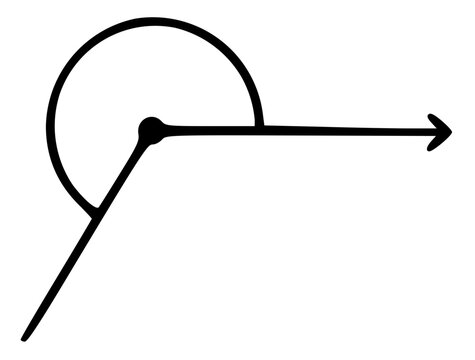 simple minimalist geometry icon of a reflex angle, black line art on pure white background, flat vector graphic style, crisp outline, clean stroke --no shadows color gradient