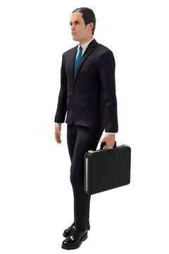 Figura maschile in abito formale con valigetta, resa in stile 3D. Ideale per concetti di business, carriera, professionalit&agrave;, leadership e ambiente corporate moderno.