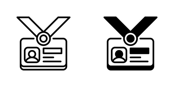 Employee ID Card Line Icon, Outline Symbol for Staff Identification, Access Control, Corporate Security, Personnel Verification, and Workplace Authorization. Vector Sign Icon.