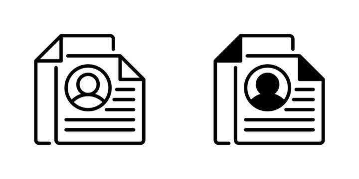 Resume Document Line Icon, Outline Symbol for Job Application, Candidate Profiling, Career Summary, Employment History, and Skills Showcase. Vector Sign Icon.