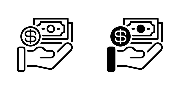 Salary Compensation Line Icon, Outline Symbol for Payroll Management, Wage Payment, Financial Reward, Income Distribution, and Benefit Allocation. Vector Sign Icon.