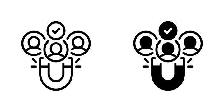 Talent Retention Line Icon, Outline Symbol for Staff Loyalty, Employee Satisfaction, Turnover Prevention, Personnel Engagement, and Workforce Stability. Vector Sign Icon.