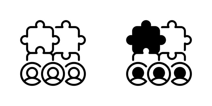 Team Building Line Icon, Outline Symbol for Group Collaboration, Staff Bonding, Trust Development, Corporate Activity, and Unit Cohesion. Vector Sign Icon.