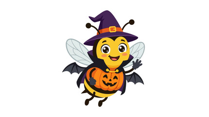 Fototapeta premium Cute Bee Character in Halloween Costume