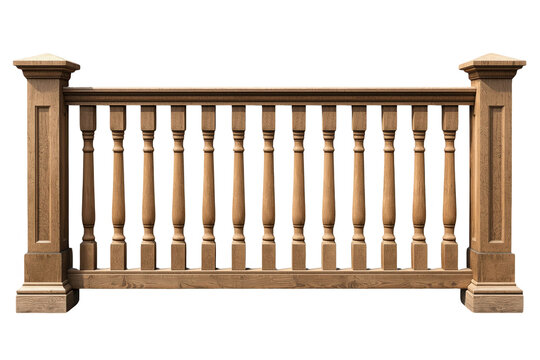 Classic wooden balustrade railing section