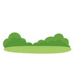 Fototapeta premium Green shrubs and bushes flat illustration