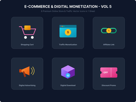 Ecommerce Shopping and Online Retail Isometric Vector Icon Set