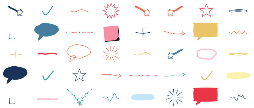 Colorful set of communication speech icons