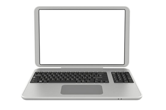 PNG. Trasparente. Computer portatile aperto grigio su sfondo trasparente.
Monitor vuoto con spazio per testo.