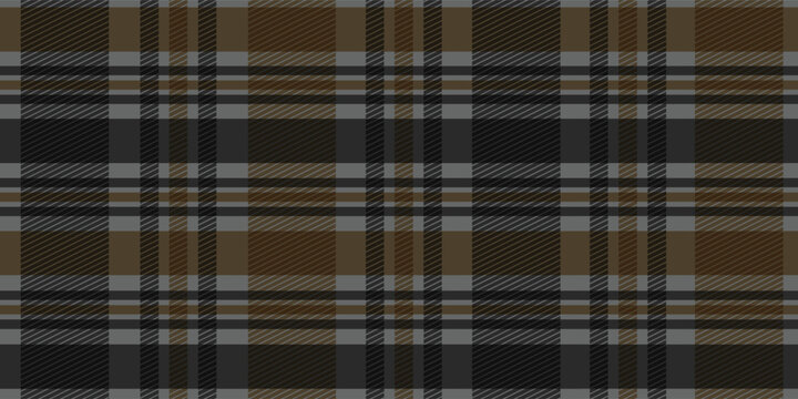 Seamless plaid fabric in black, grey, orange, and white, suitable for textiles, fashion clothing, dresses, skirts, tablecloths, or aprons. Features a striking and modern pattern. vektor