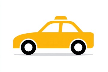 Naklejka premium Yellow taxi icon shown in simple flat style