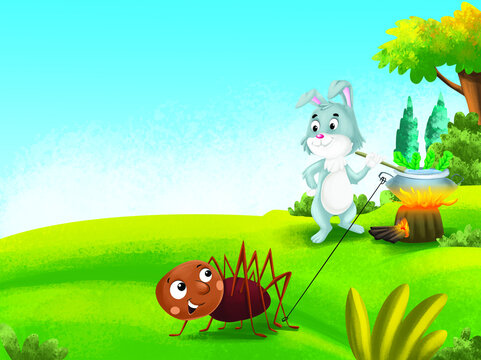 Rabit and spider kids story.
