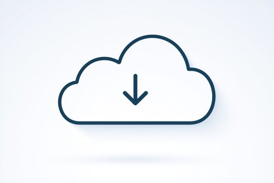Simple cloud icon with downward arrow