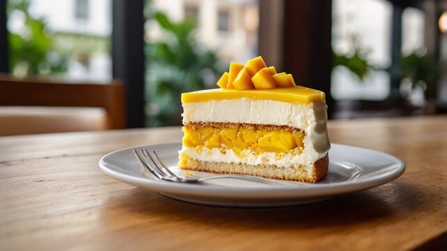 Premium Cafe Dessert Mango Cake