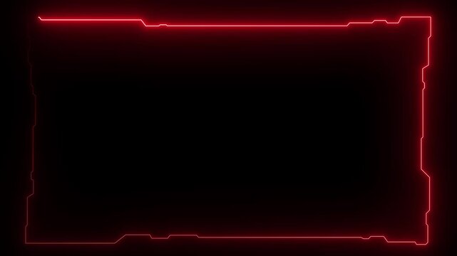 Futuristic digital HUD cyber frame technology for video overlay templates.Digital HUD futuristic motion graphic element cyber generated background. security hologram frame border 4k background.