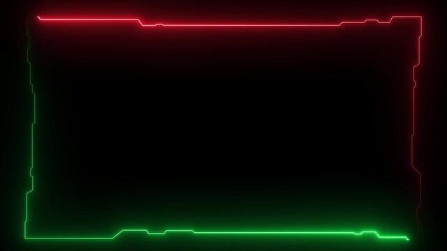 Futuristic digital HUD cyber frame technology for video overlay templates.Digital HUD futuristic motion graphic element cyber generated background. security hologram frame border 4k background.