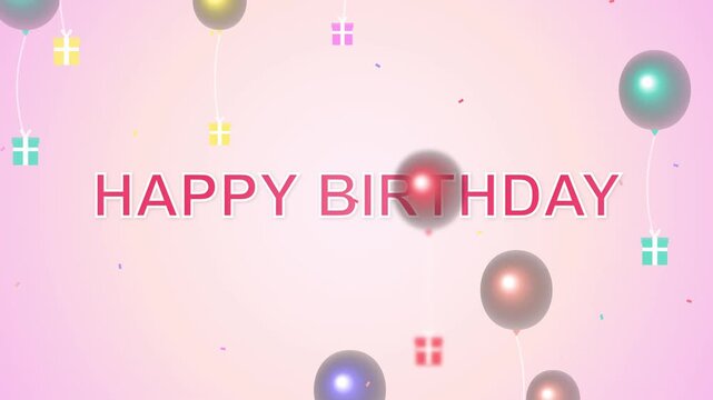 Celebrate your special day with this delightful animated background featuring floating balloons and gift boxes, perfect for adding a festive touch to your birthday wishes
