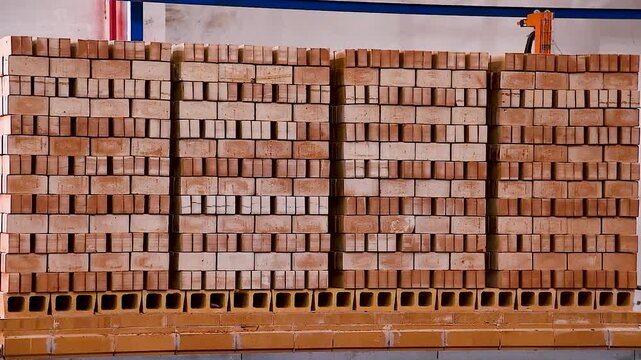 Brick factory. Production line at a factory for the production of building materials