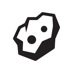 asteroid rock glyph icon isolated on white background © Andini
