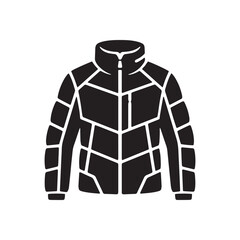puffer jacket icon solid silhouette of a winter outdoor down coat © Andini
