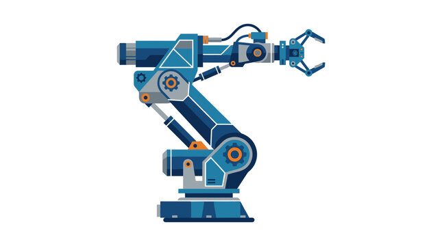Industrial robotic arm with gripper, modern technology