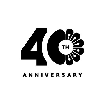 Number 40 years anniversary logo design. 40 event party celebration logo design