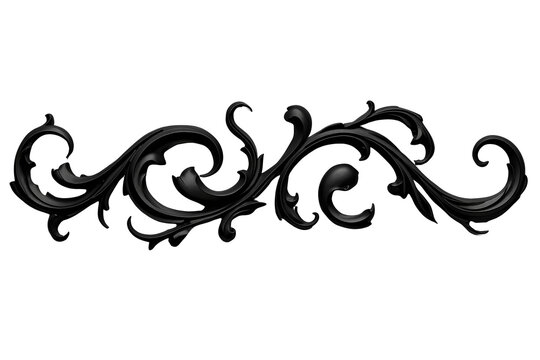 Black ornamental floral scrollwork border