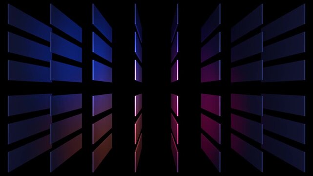 Black space color panel specular reflection animation