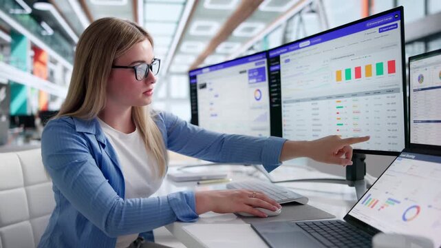 Marketing Manager Reviewing Customer Data On Computer
